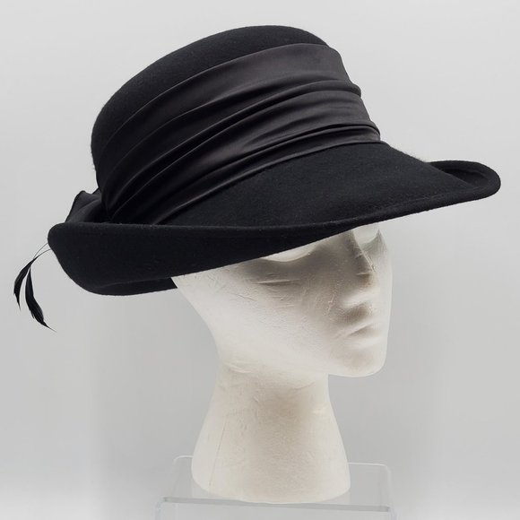 Betmar New York Wool Hat Satin & Feathers Hat Band - Picture 8 of 16